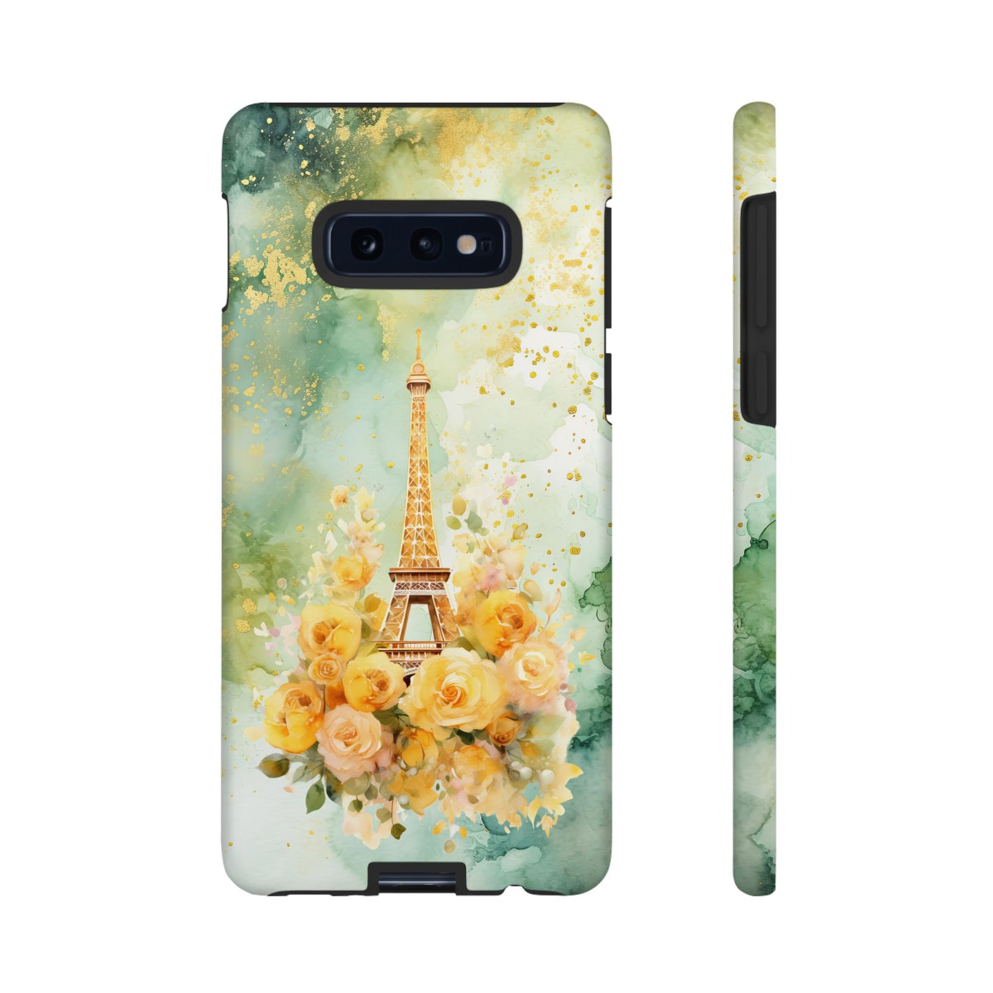 Tough Cell Phone Case - Paris - Eiffel Tower with Yellow Roses (1)