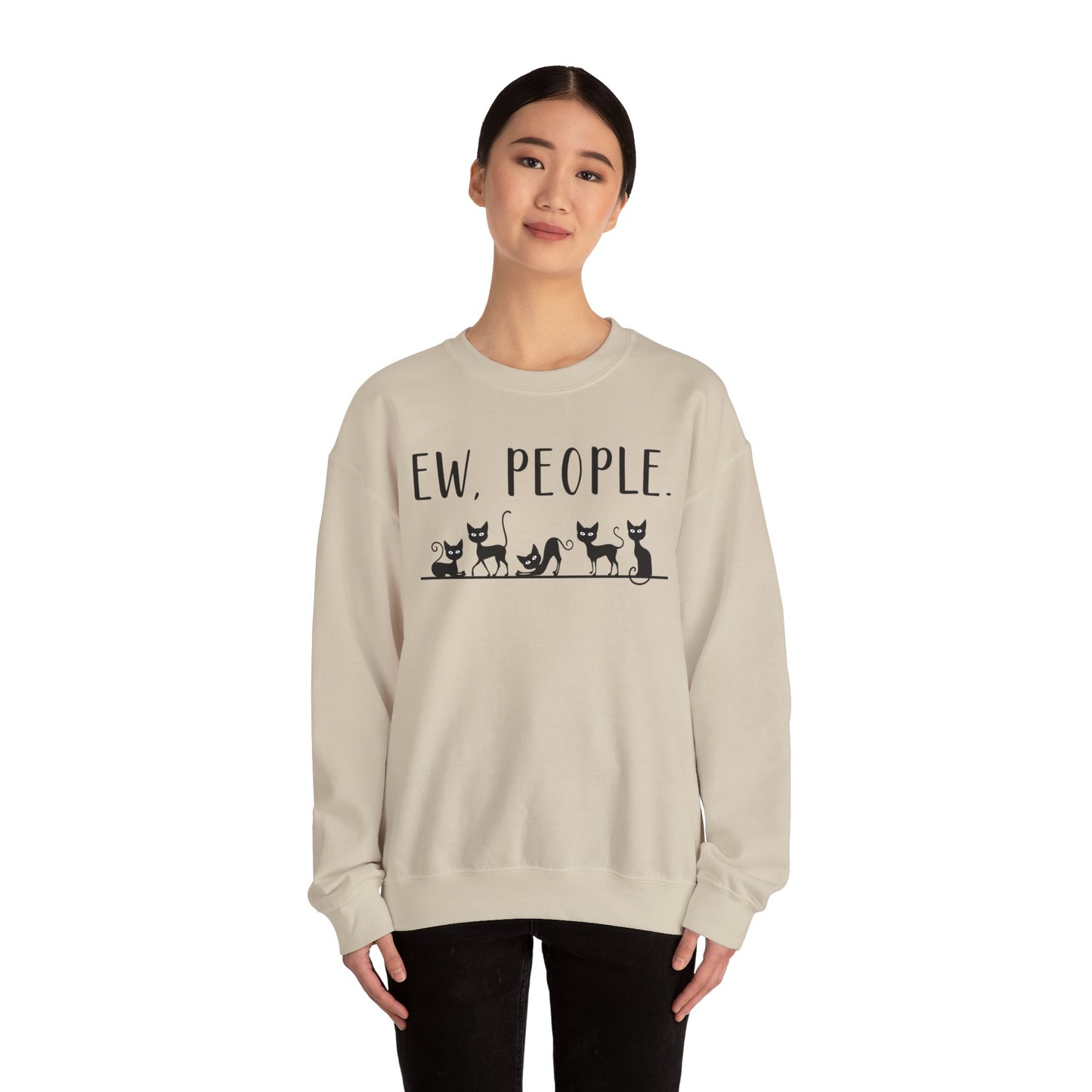 Sweatshirt - Animal Lover - Ew People with Black Cats (01)