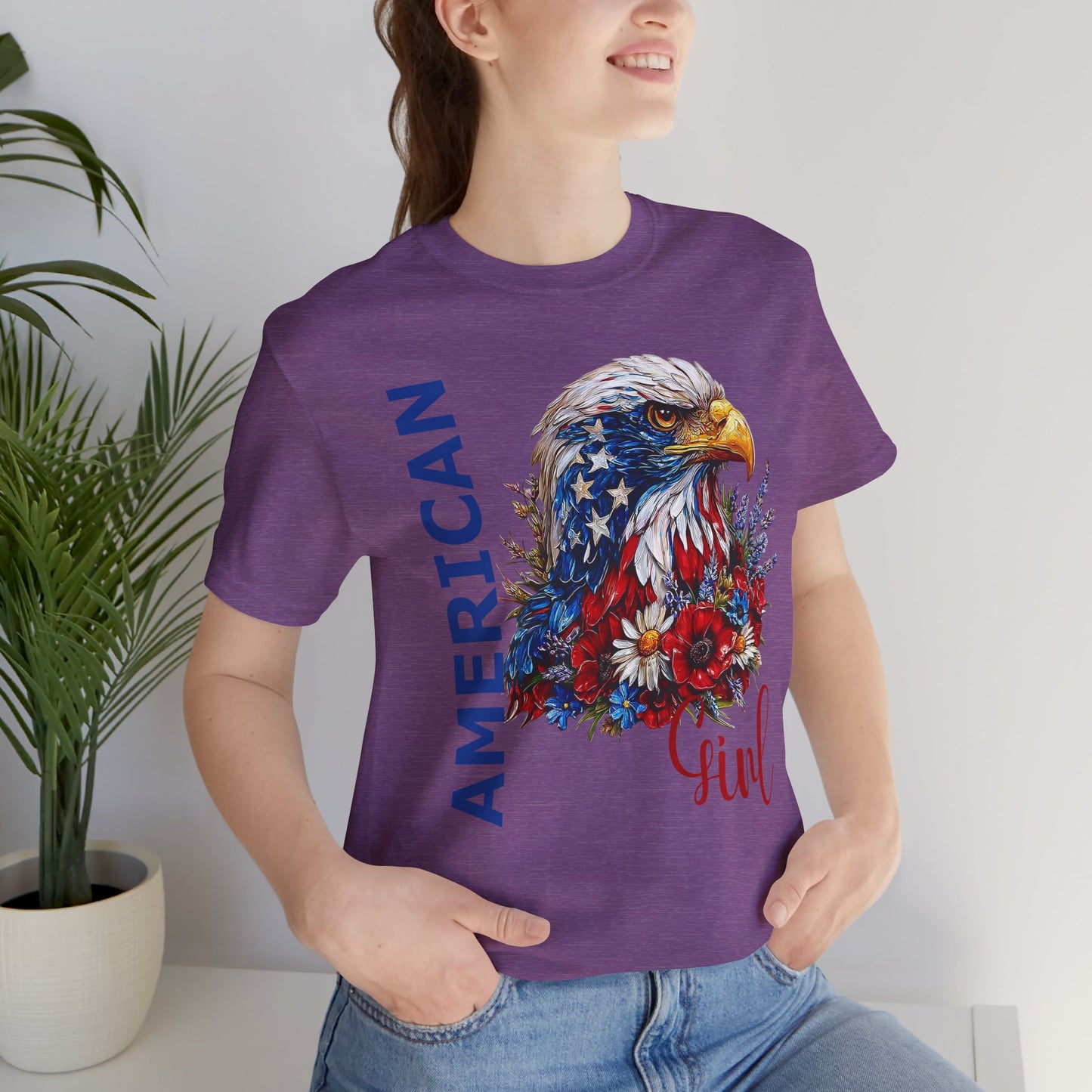 T-Shirt - American - American Girl with Eagle 01