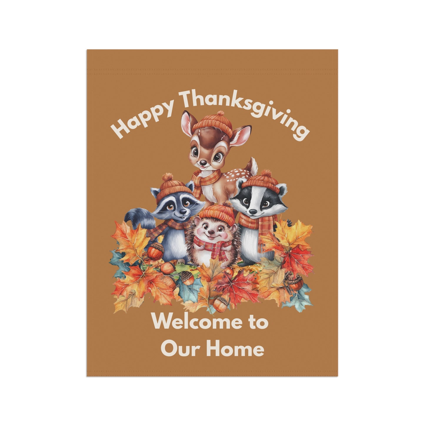 Garden Flag - Thanksgiving -  Autumn Animals (01a)