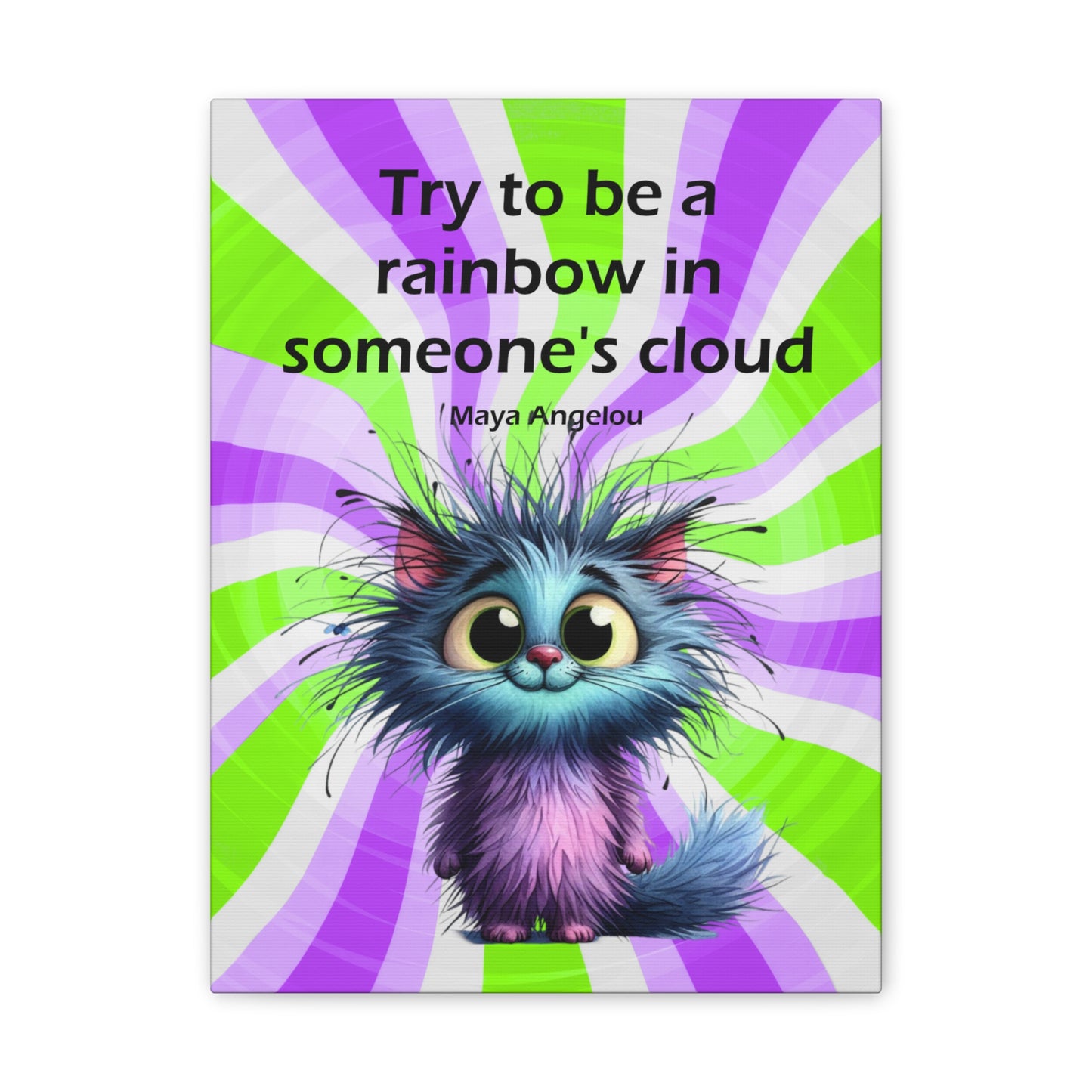Canvas Art - Inspiring - Try to be a Rainbow - Cat 02