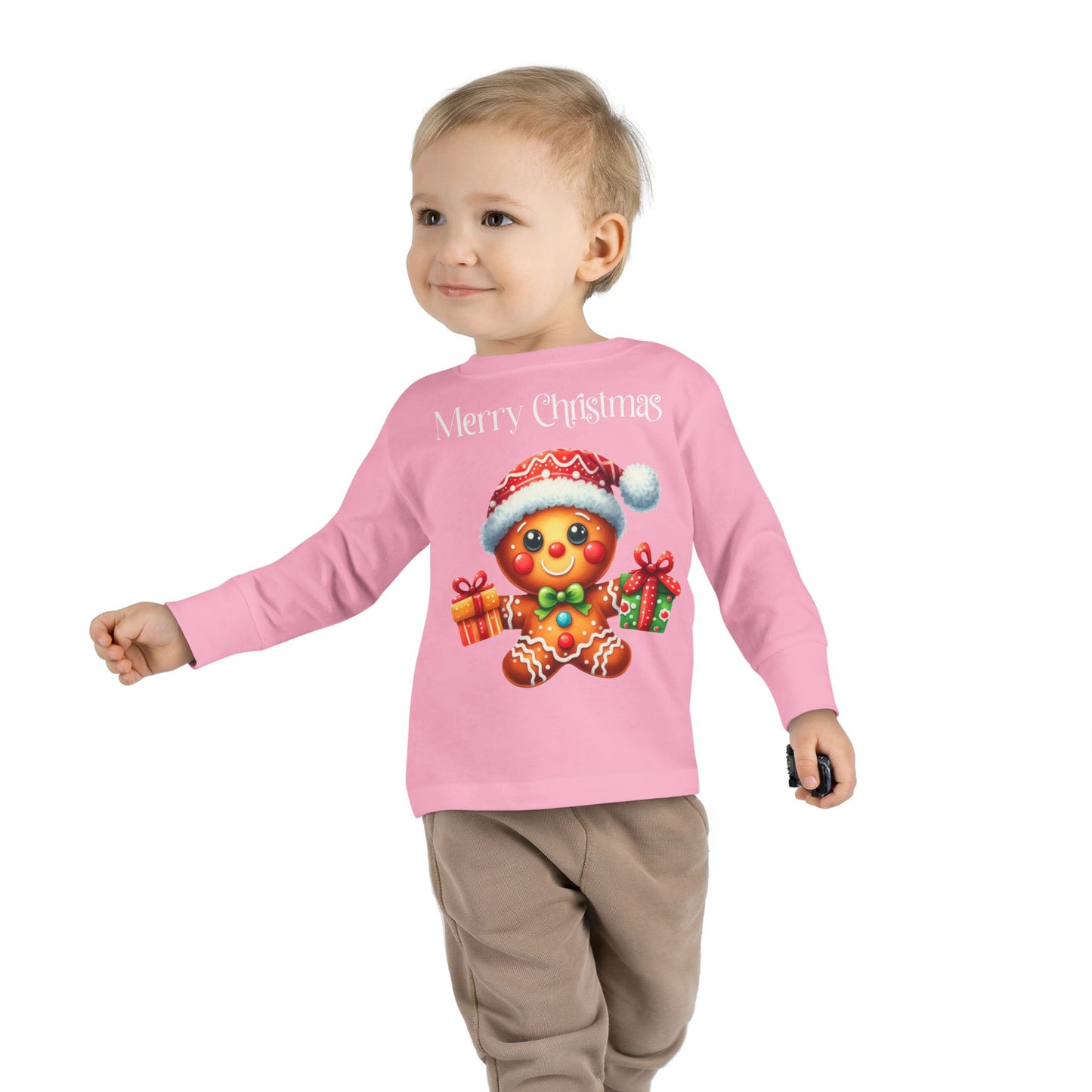 Toddler LS Tee - Christmas - Gingerbread - Merry Christmas (01a)