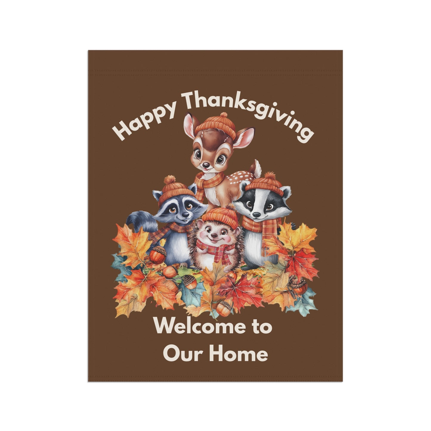 Garden Flag - Thanksgiving -  Autumn Animals (01a)