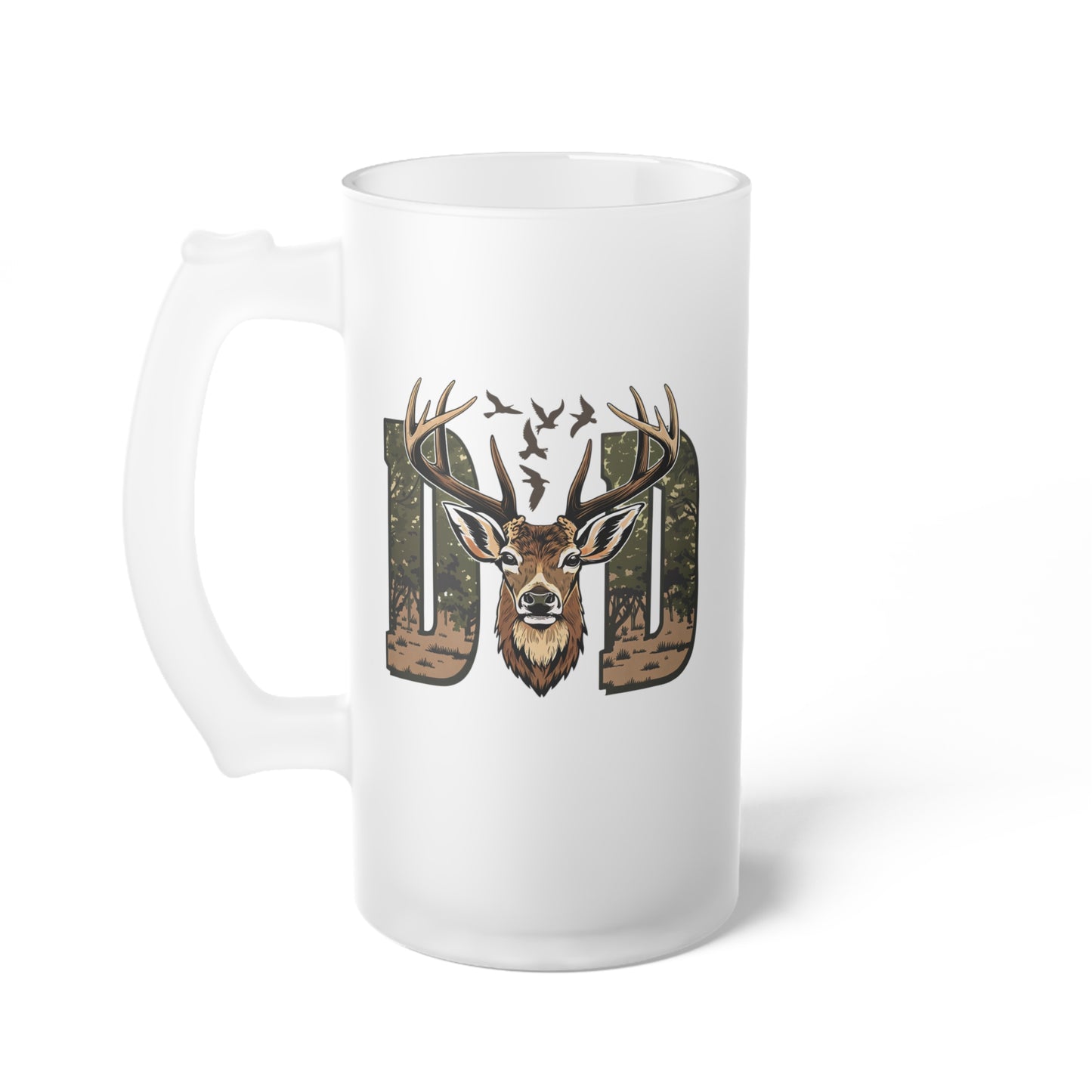 Frosted Glass Beer Mug - Dad - Hunting Dad (1)
