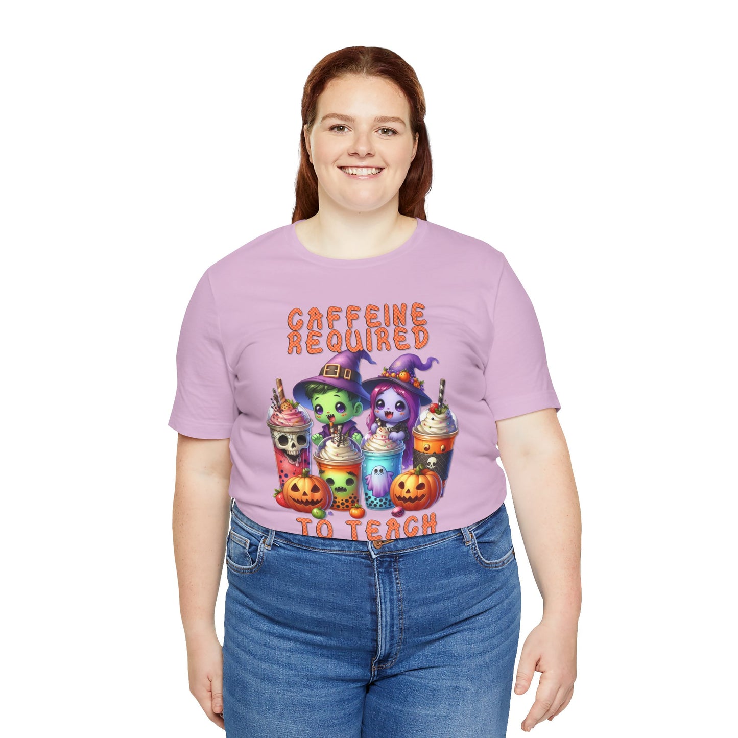 T-Shirt - Teacher / Halloween - Caffeine required to teach (01a)