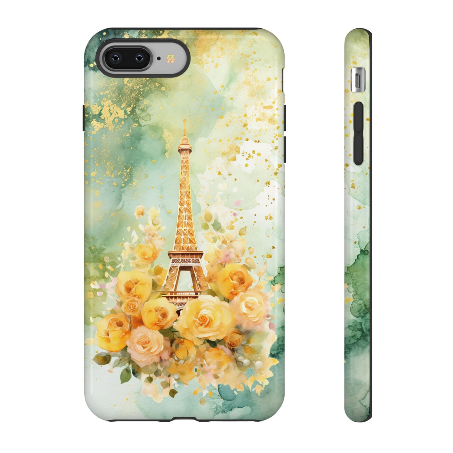 Tough Cell Phone Case - Paris - Eiffel Tower with Yellow Roses (1)