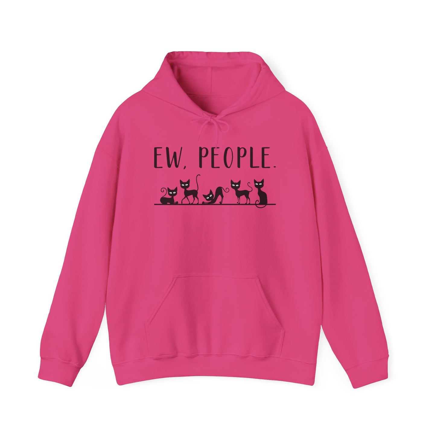 Heavy Blend Hoodie - Animal Lover - Ew People with Black Cats (01)