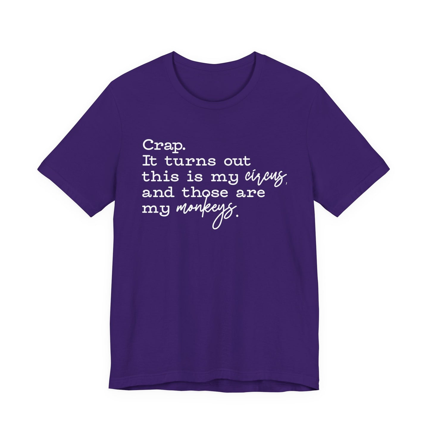 T-shirt - Sarcastic - Crap, My Monkeys (01-white)