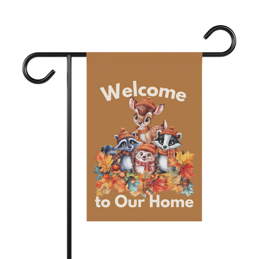 Garden Flag - Autumn -  Welcome Autumn Animals (01a)