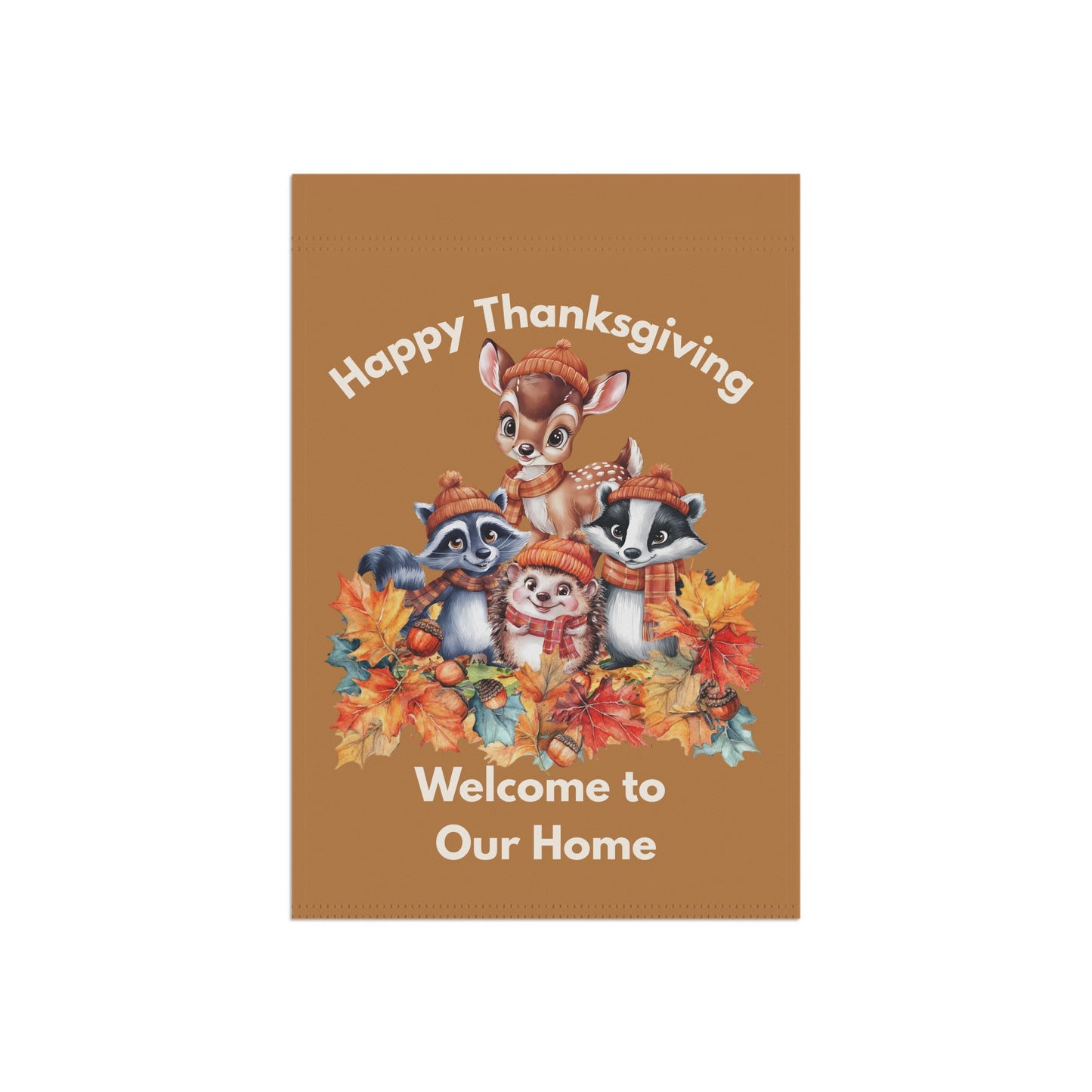 Garden Flag - Thanksgiving -  Autumn Animals (01a)