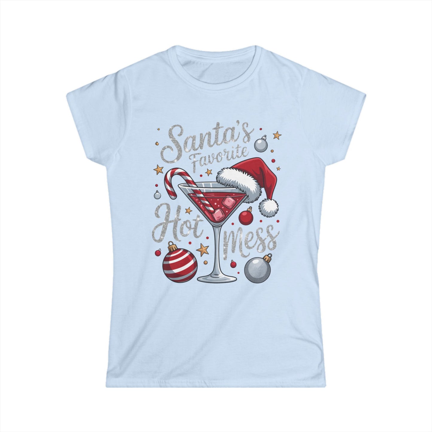 Female T-Shirt - Christmas - Santa's Fav. Hot Mess (01)