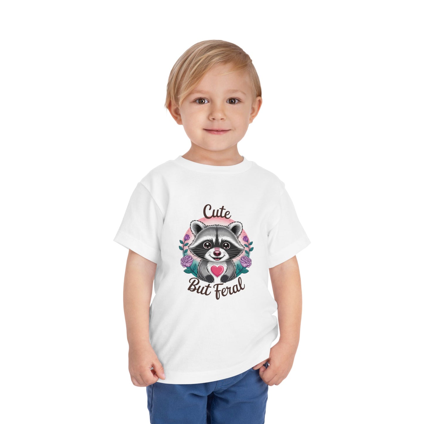 Toddler Tee - Animal / Racoon - Cute but Feral (01)