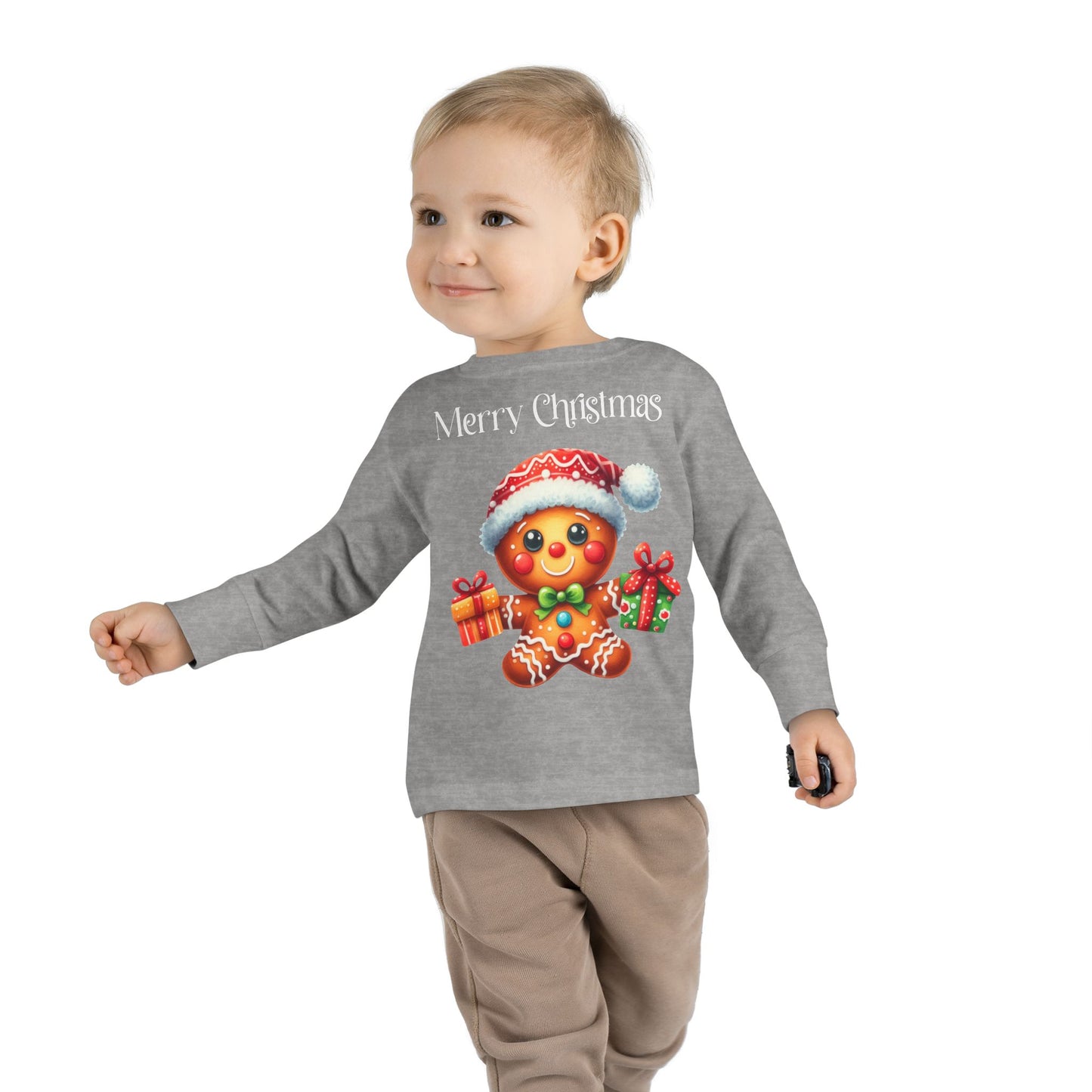 Toddler LS Tee - Christmas - Gingerbread - Merry Christmas (01a)