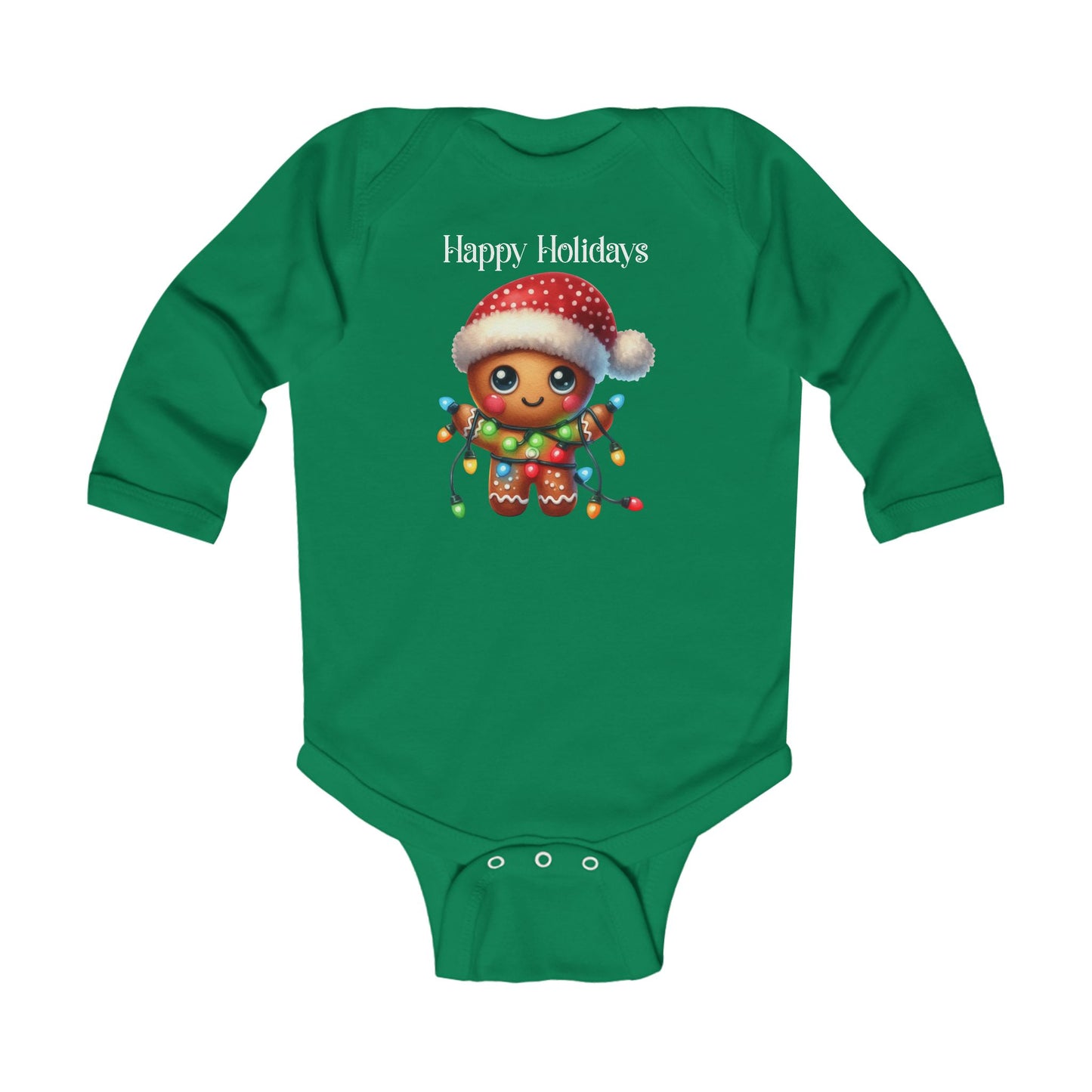 Onesie - Christmas - Gingerbread - Happy Holidays (02a)