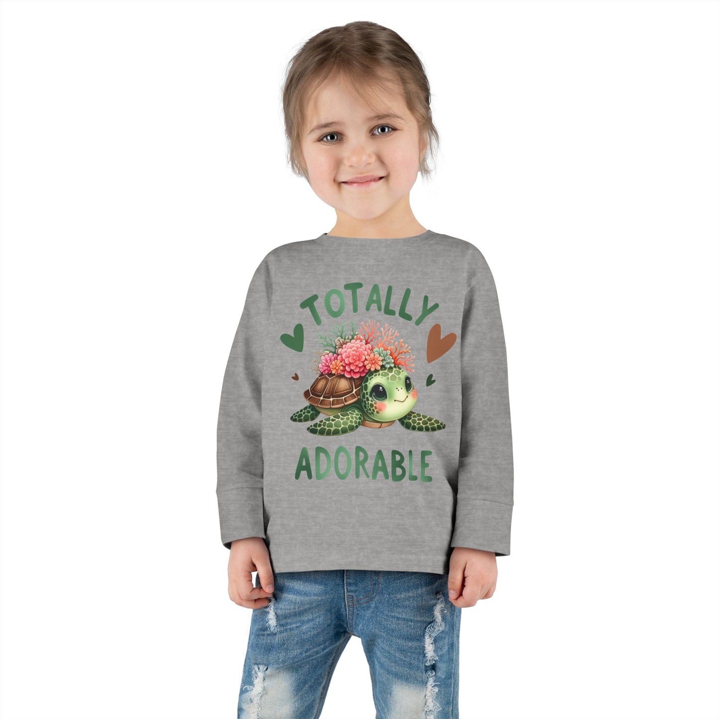 Toddler Long Sleeve Tee - Adorable Sea Turtle (1)