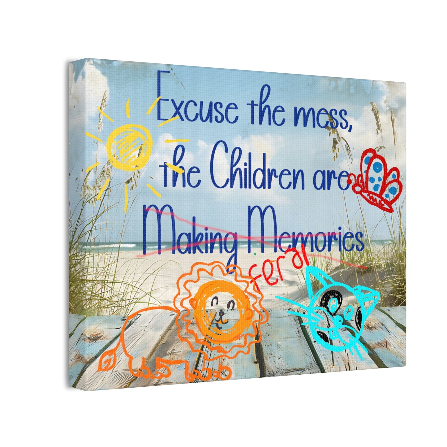 Canvas Art - Excuse the Mess, the Children Are Making Memories with Animals 01