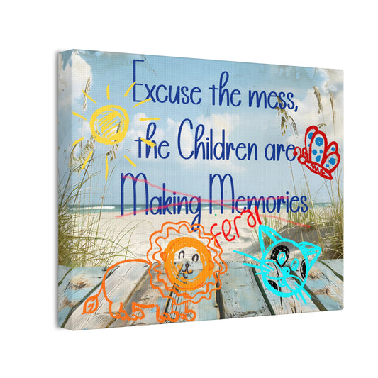 Canvas Art - Excuse the Mess, the Children Are Making Memories with Animals 01