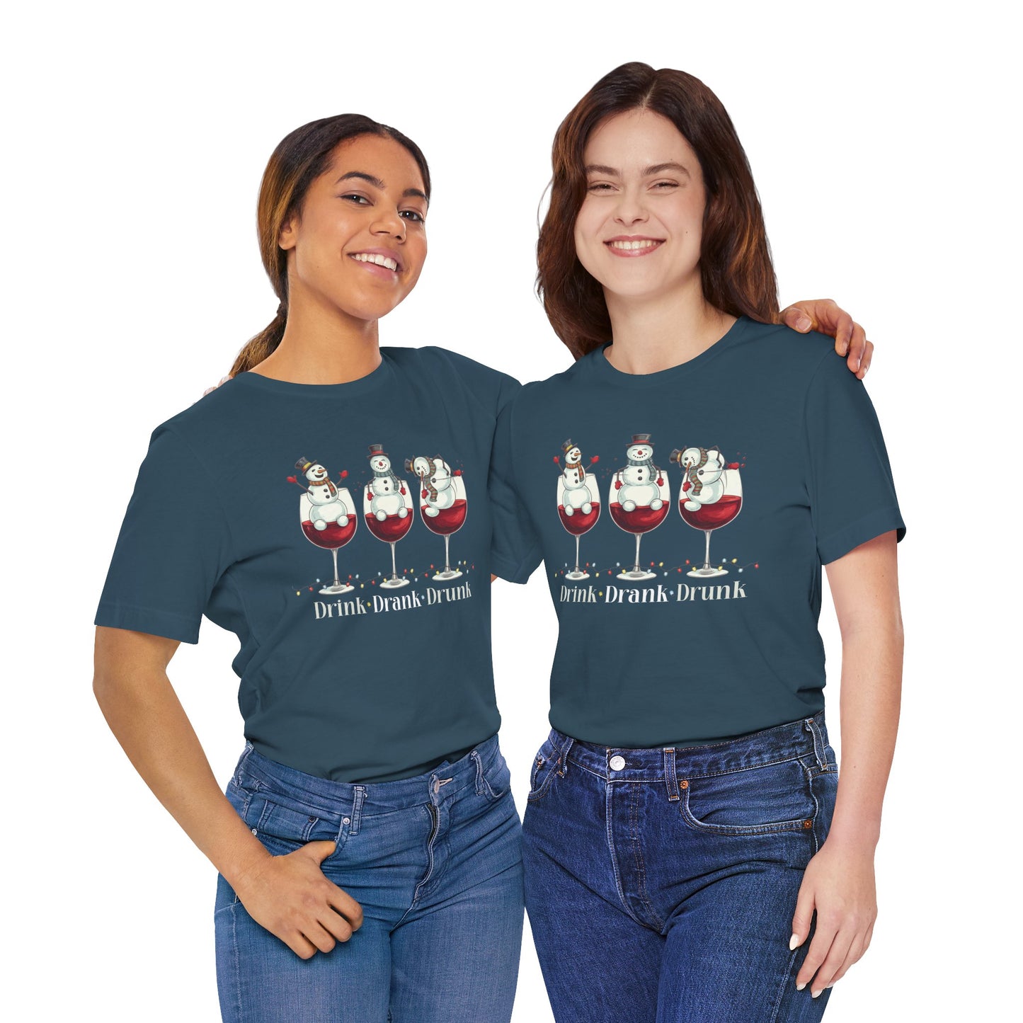 T-shirt - Christmas - Wine Snowmen (01)