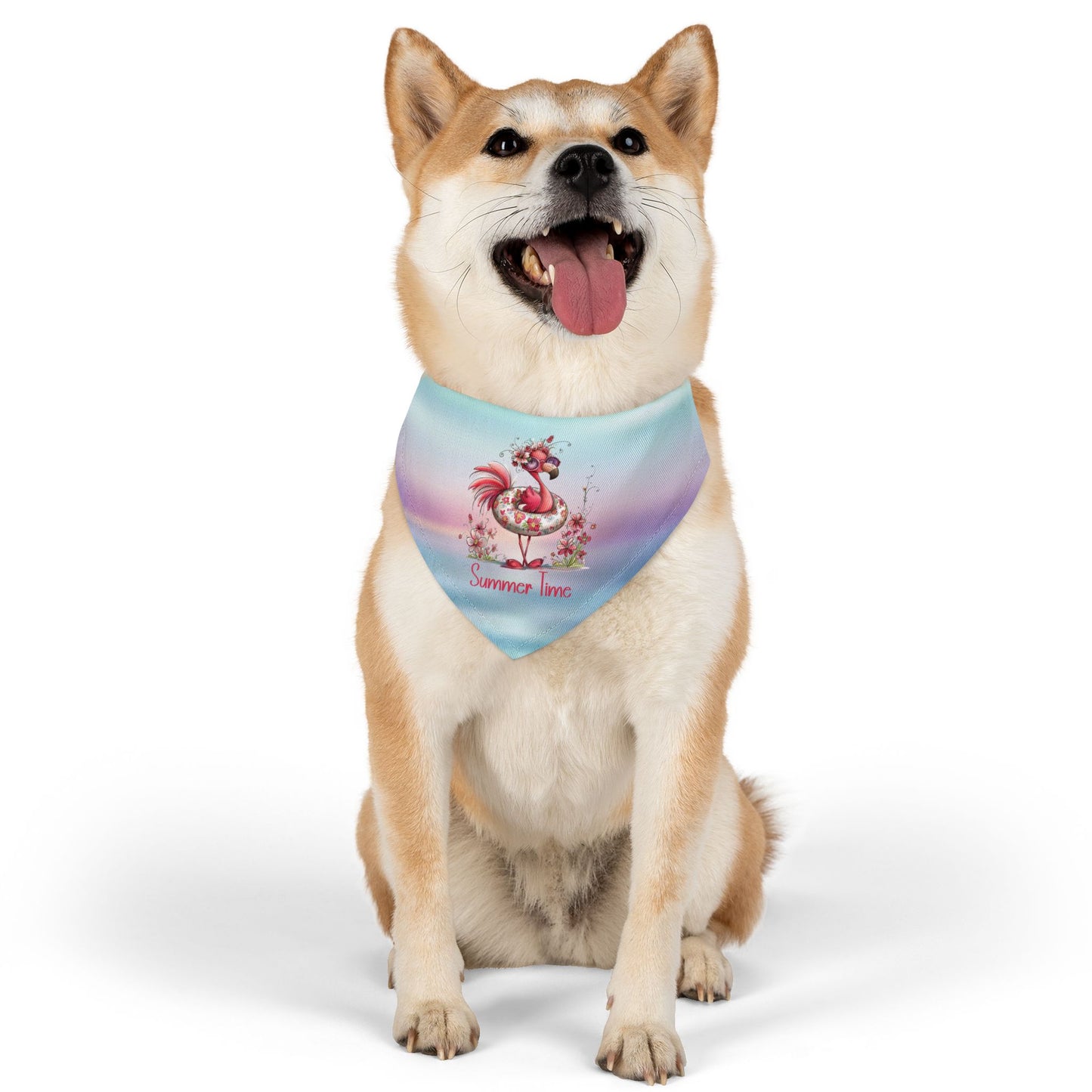 Pet Item - Bandana Collar - Flamingo - Summer Time (01)