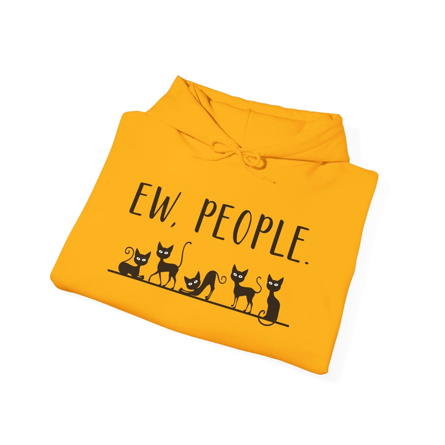 Heavy Blend Hoodie - Animal Lover - Ew People with Black Cats (01)