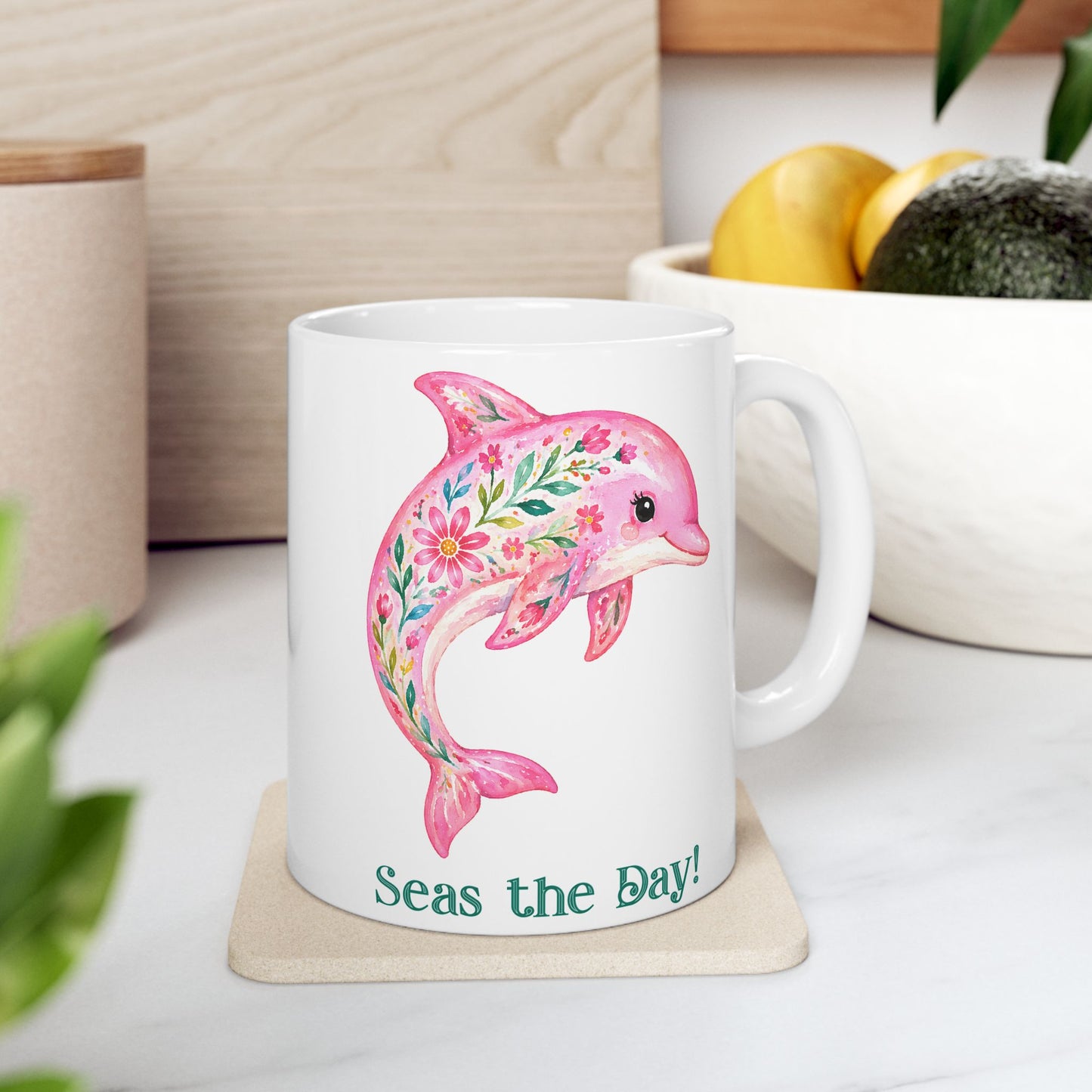 Ceramic Mug - Animal - Seas the Day Dolphin (01)