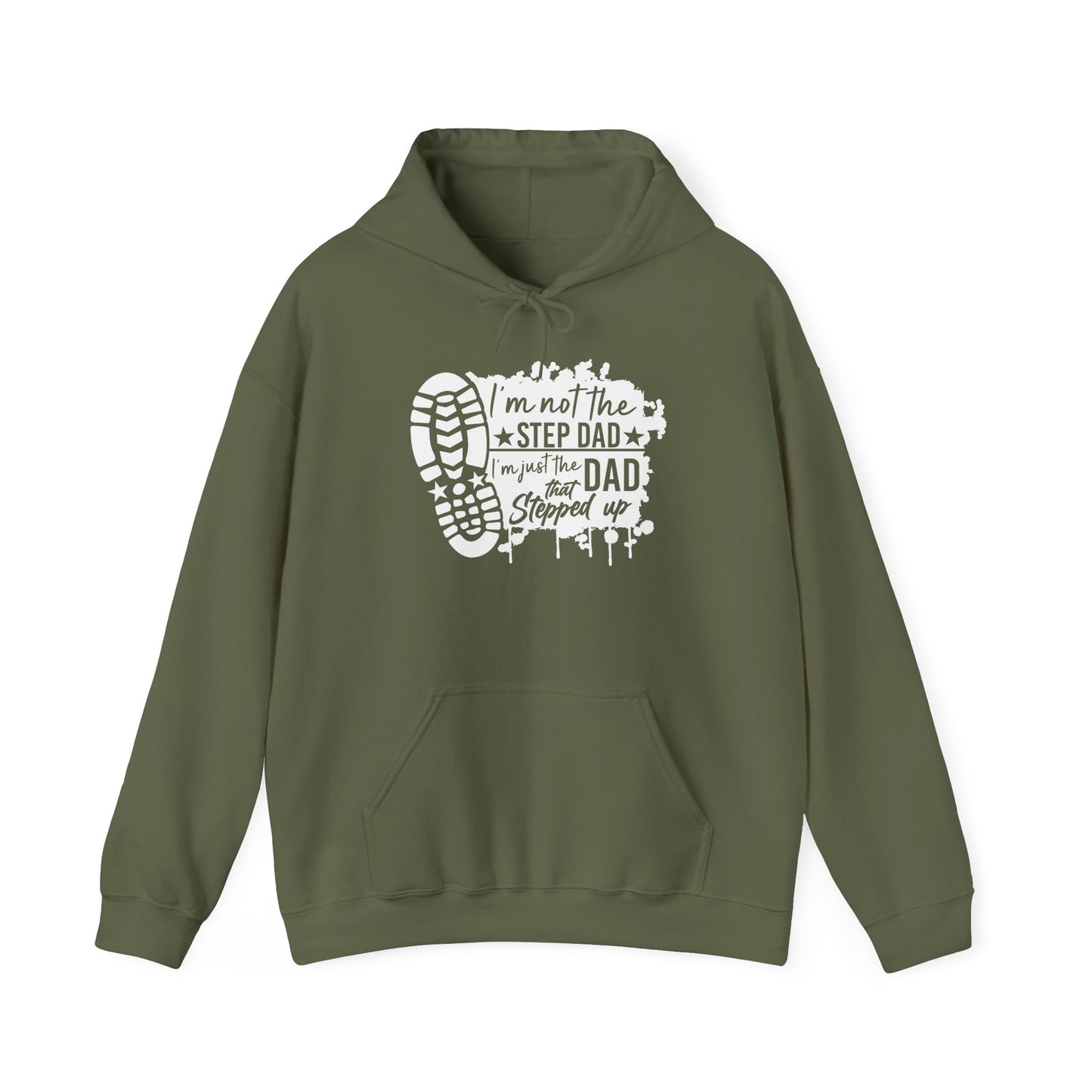 Hoodie - Dad - Just the dad that stepped up (1) - White Writing