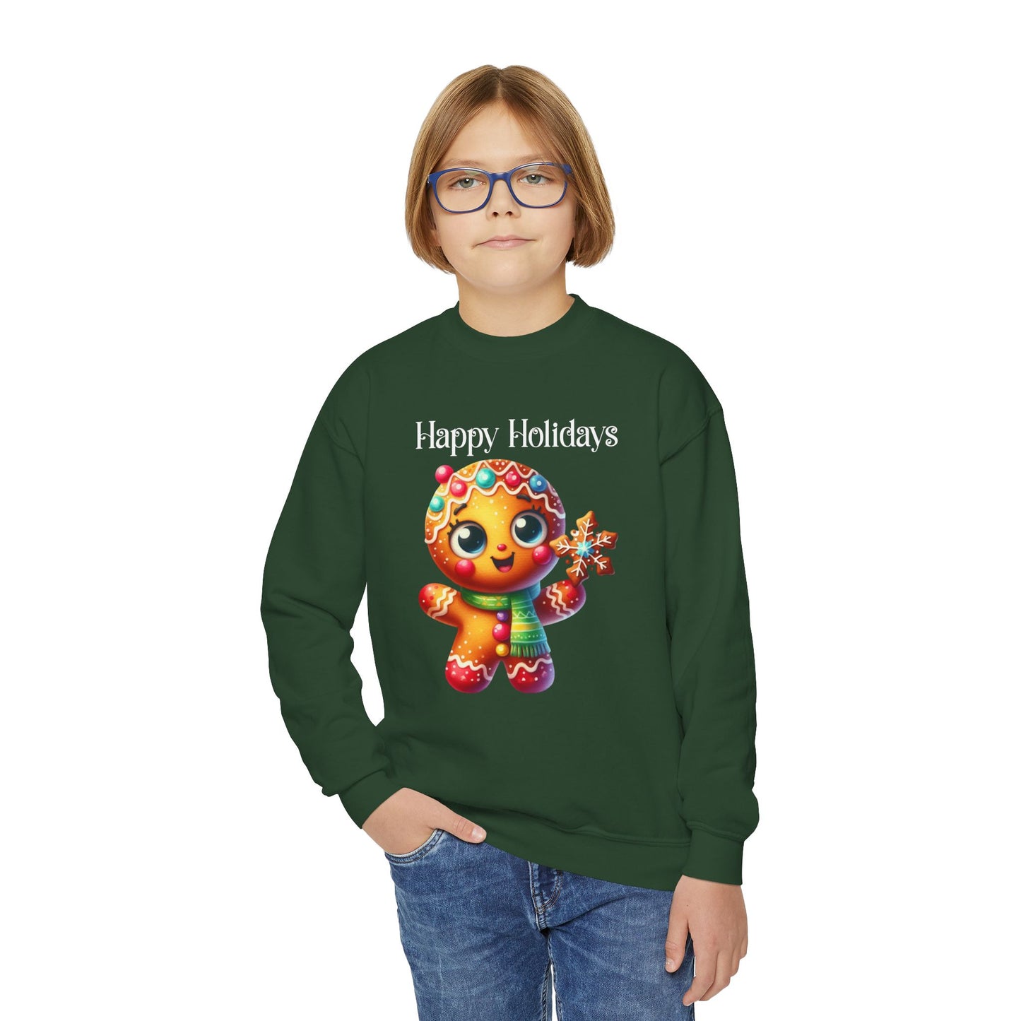 Child Sweatshirt - Christmas - Gingerbread - Happy Holidays (03a)