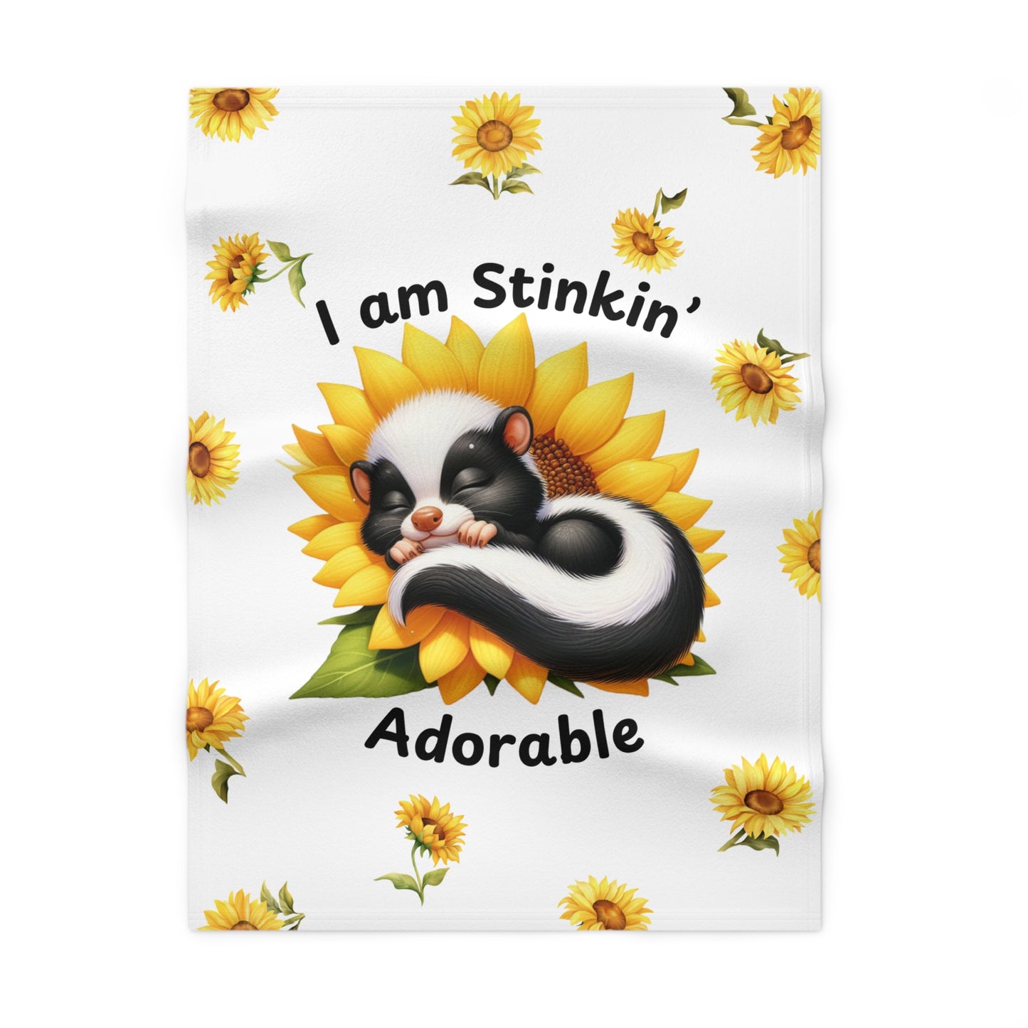 Soft Fleece Baby Blanket - Stinkin' Adorable with Skunk (2)