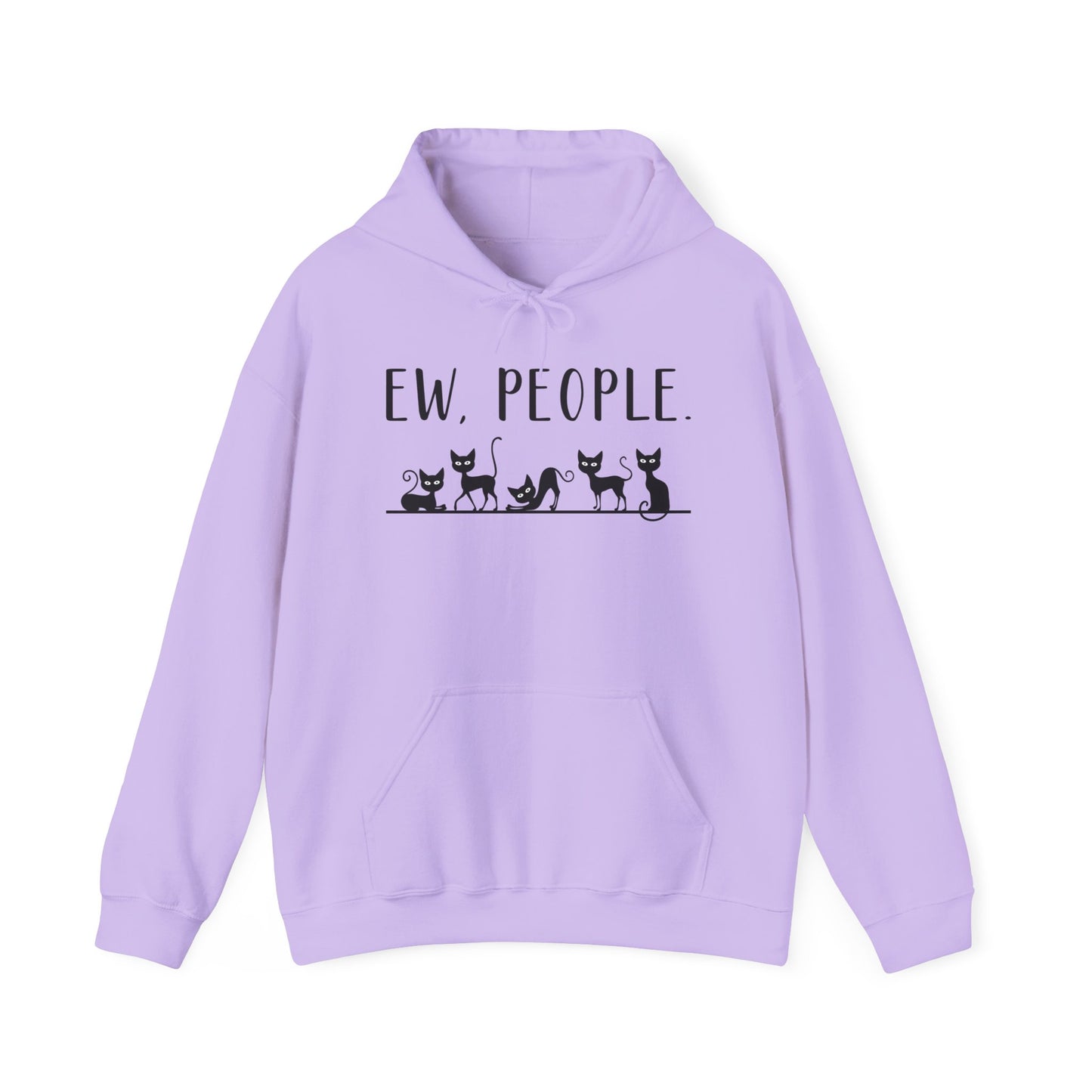 Heavy Blend Hoodie - Animal Lover - Ew People with Black Cats (01)