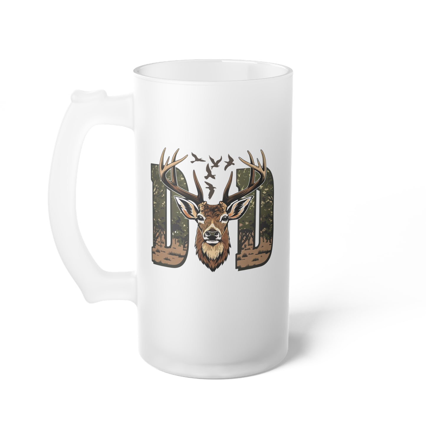 Frosted Glass Beer Mug - Dad - Hunting Dad (1)