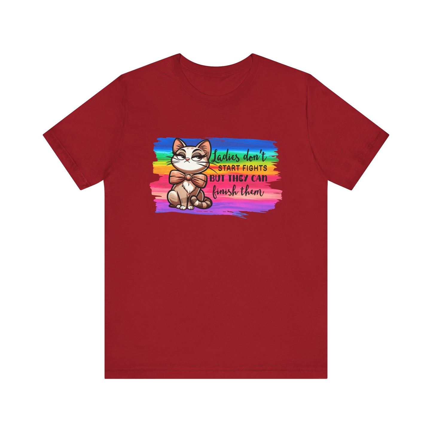 T-Shirt - Sassy Funny - Lady's don't start fights (01)