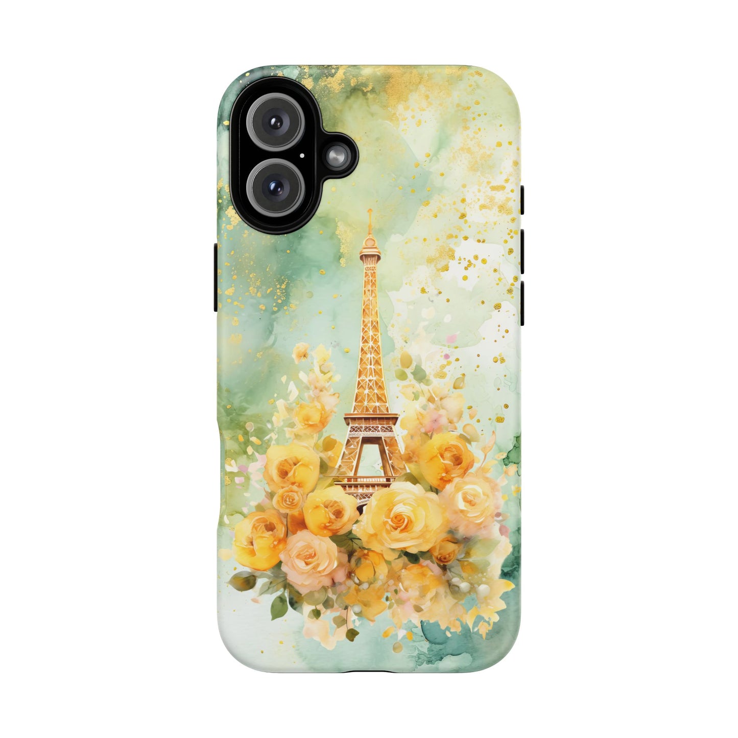 Tough Cell Phone Case - Paris - Eiffel Tower with Yellow Roses (1)