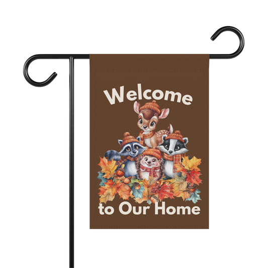 Garden Flag - Autumn -  Welcome Autumn Animals (01a)
