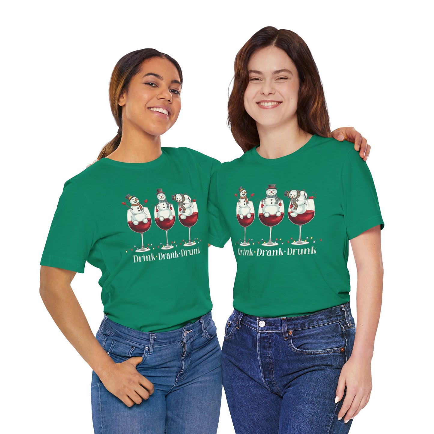 T-shirt - Christmas - Wine Snowmen (01)