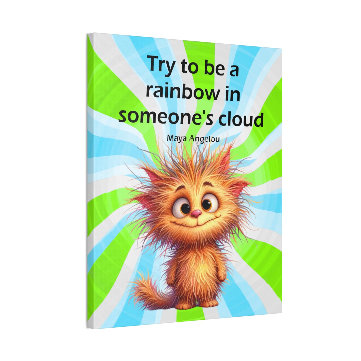 Canvas Art - Inspiring - Try to be a Rainbow - Cat 01
