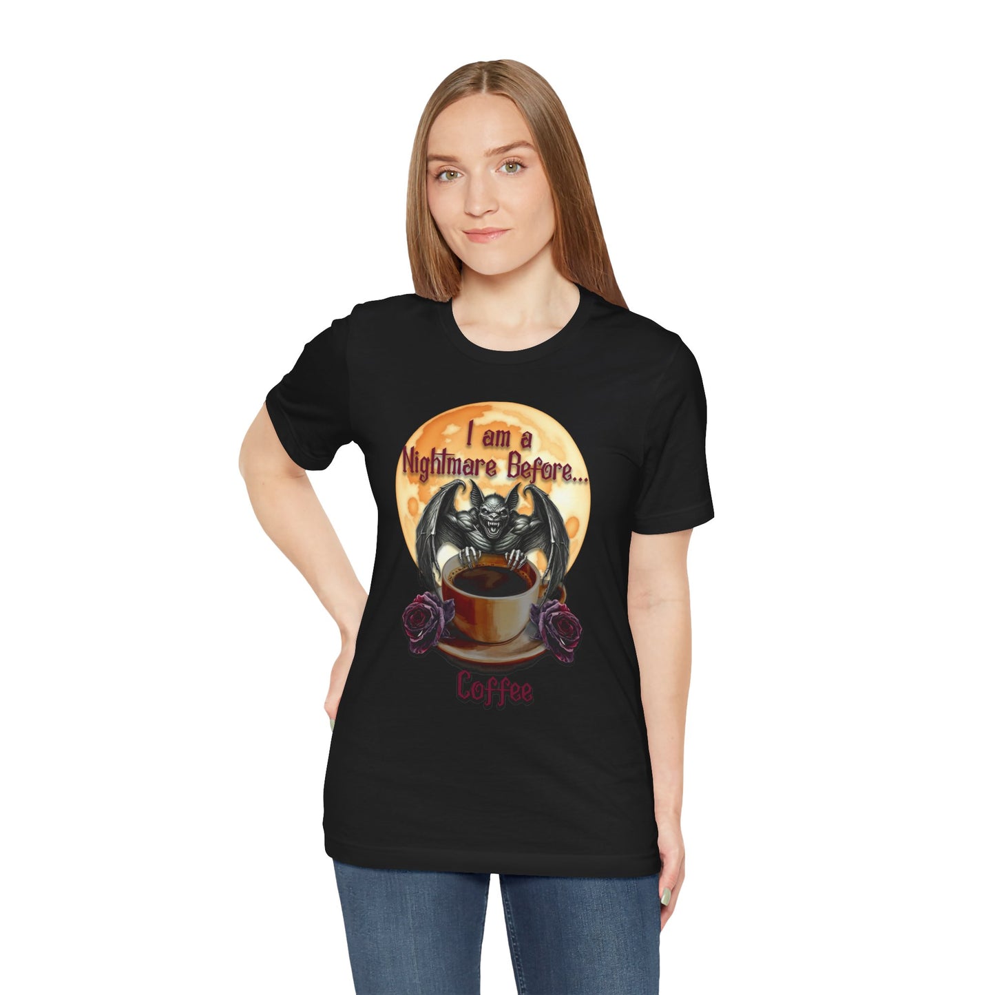 T-shirt - Halloween - Nightmare Before Coffee (1a) - Front Only
