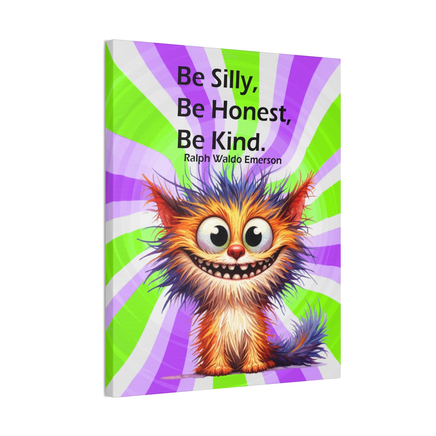 Canvas Art - Inspiring - Be Silly, Be Honest, Be Kind - Cat 01