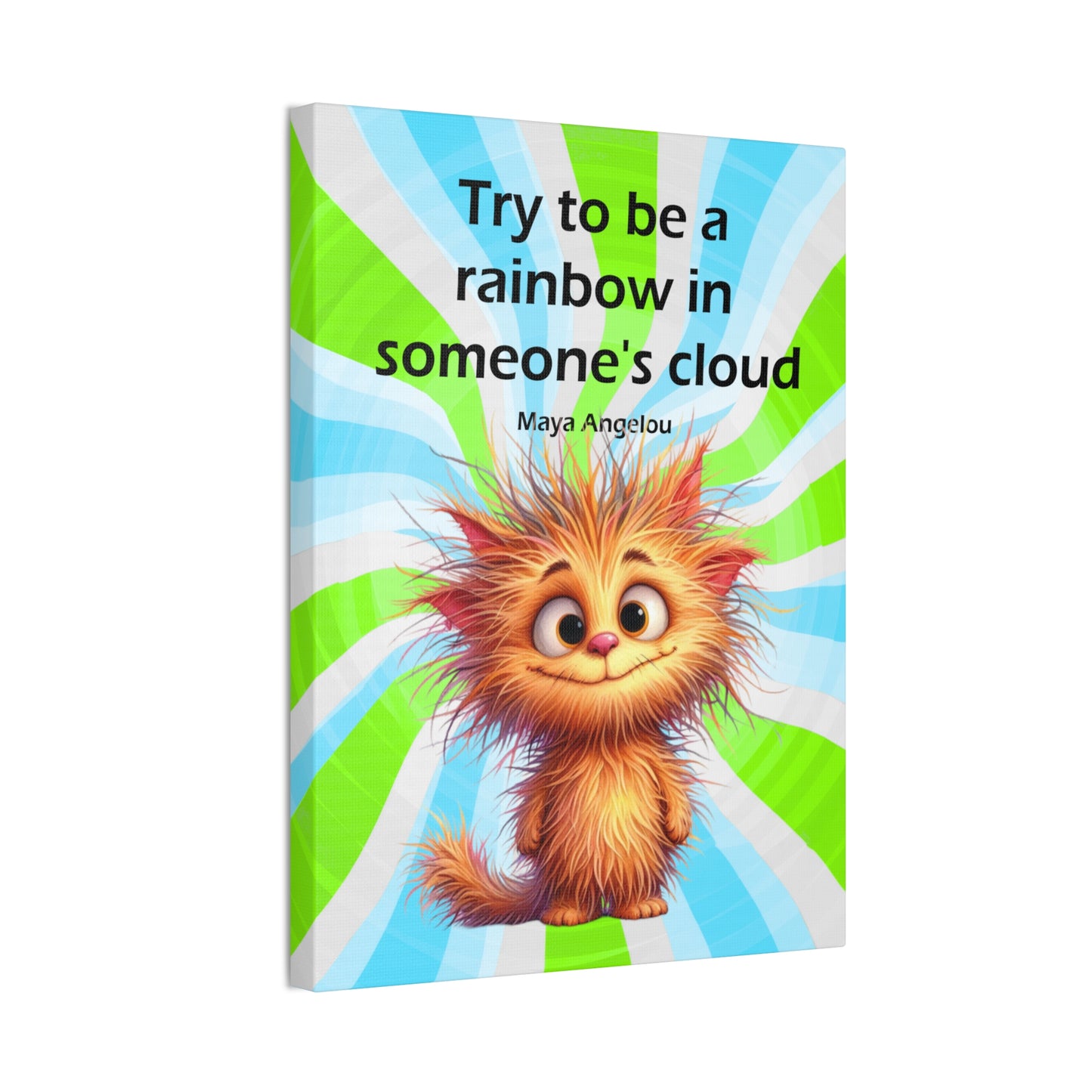 Canvas Art - Inspiring - Try to be a Rainbow - Cat 01
