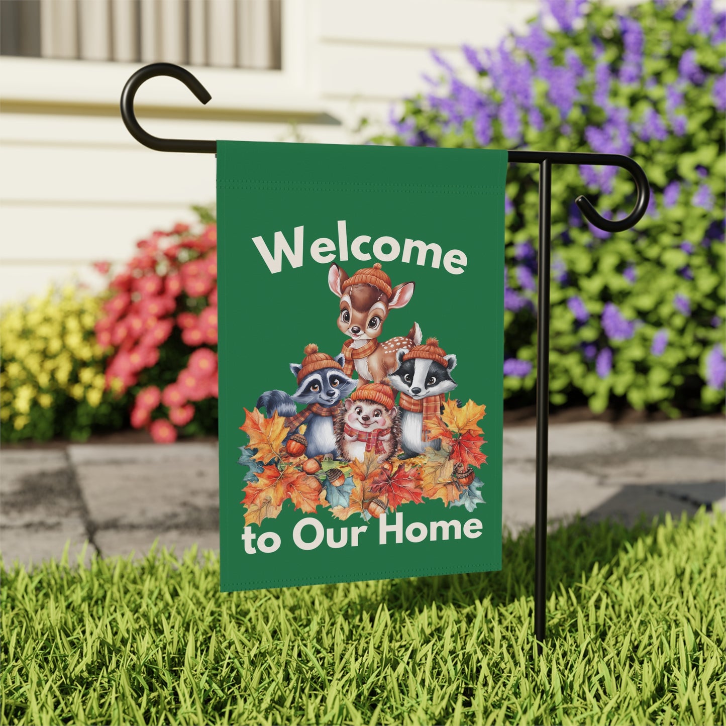 Garden Flag - Autumn -  Welcome Autumn Animals (01a)