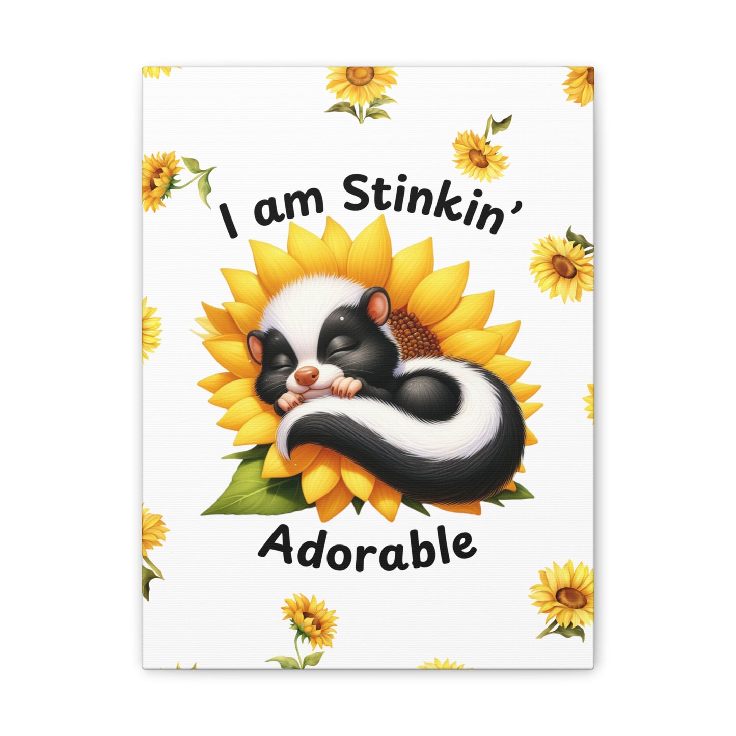 Nursery Canvas - Stinkin' Adorable with Skunk (2-b)