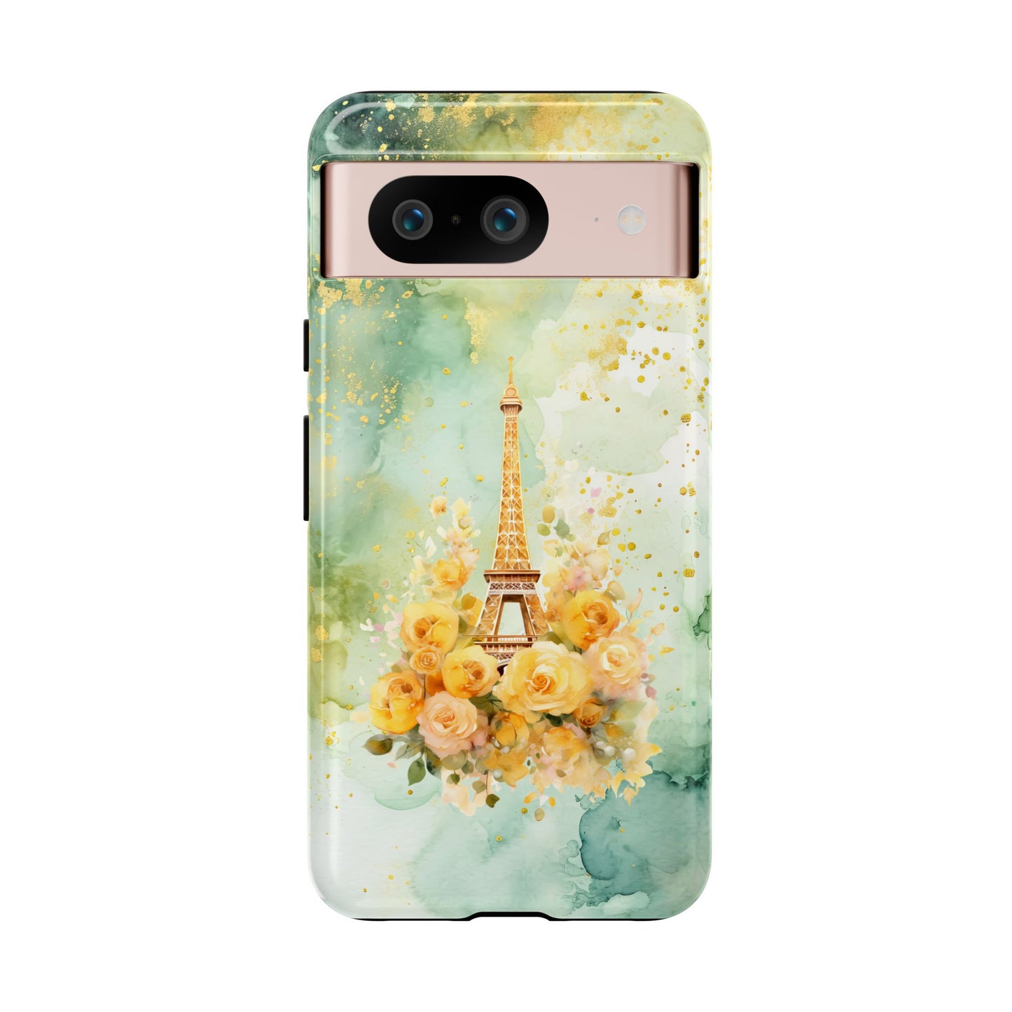 Tough Cell Phone Case - Paris - Eiffel Tower with Yellow Roses (1)