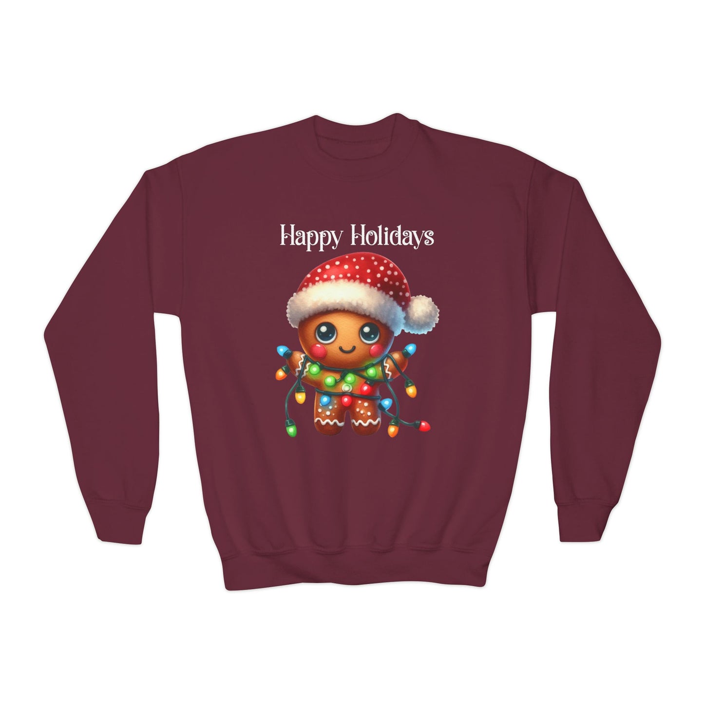 Child Sweatshirt - Christmas - Gingerbread - Happy Holidays (02a)