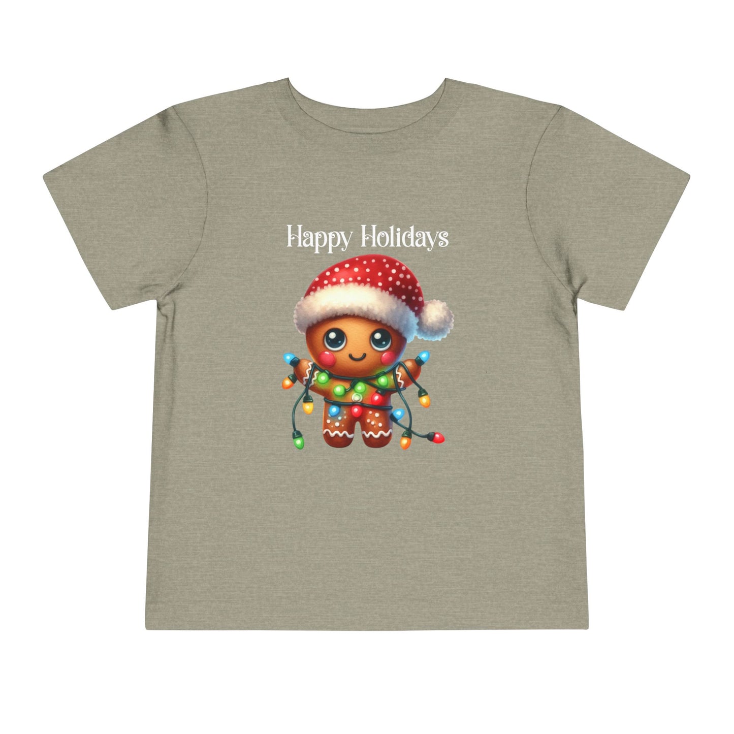 Toddler Tee - Christmas - Gingerbread - Happy Holidays (02a)