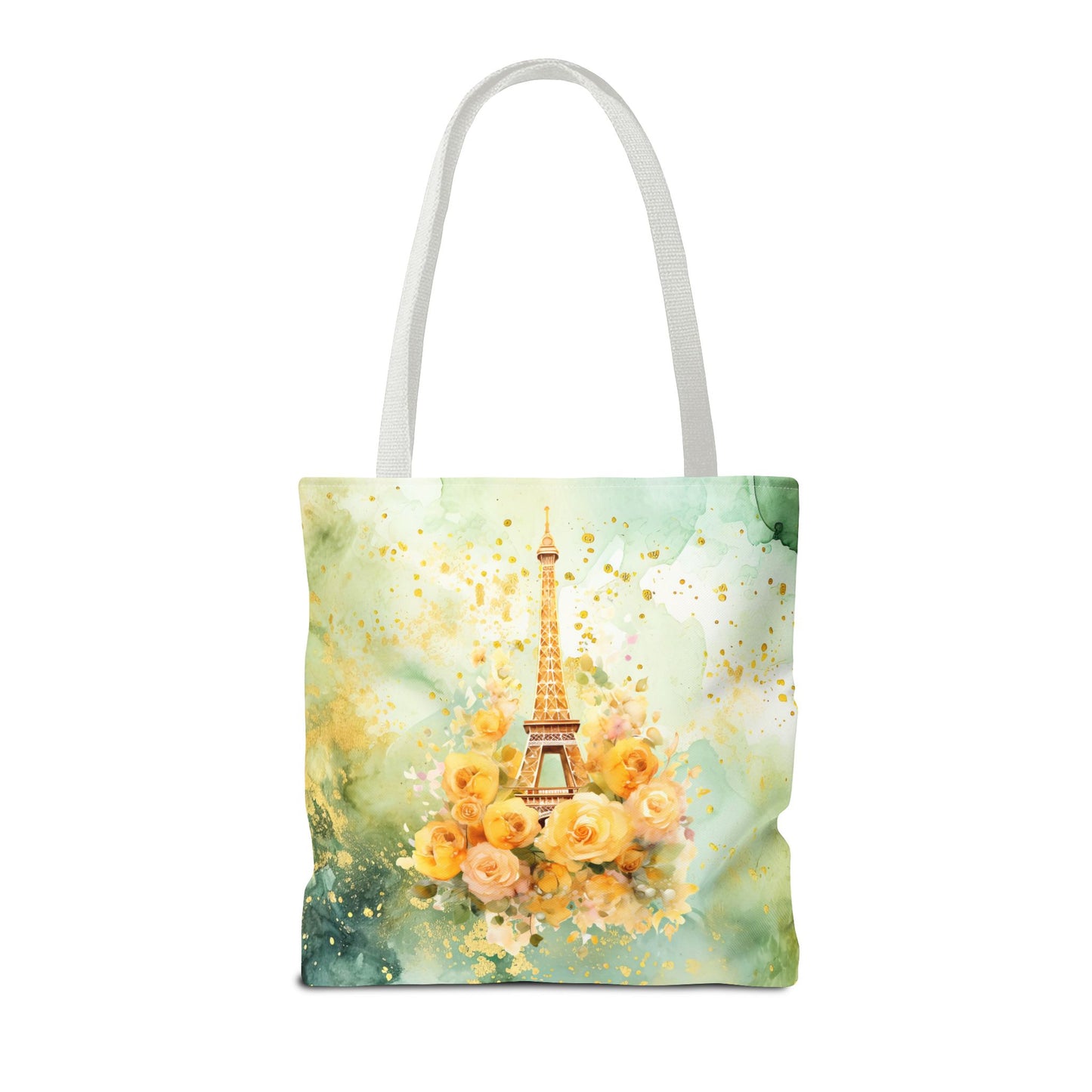 Tote Bag - Paris - Eiffel Tower and Yellow Roses (1)