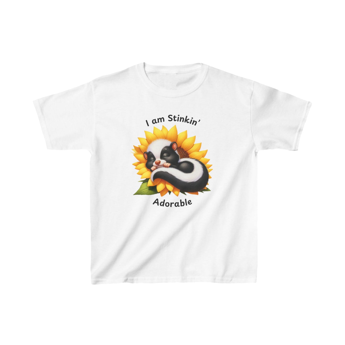 Kid T-Shirt - Stinkin' Adorable with Skunk (2)