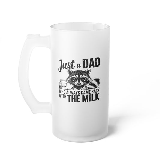 Frosted Glass Beer Mug - Dad / Funny - Just a Dad (1)