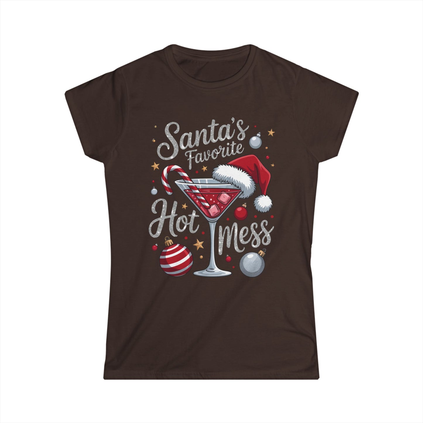 Female T-Shirt - Christmas - Santa's Fav. Hot Mess (01)