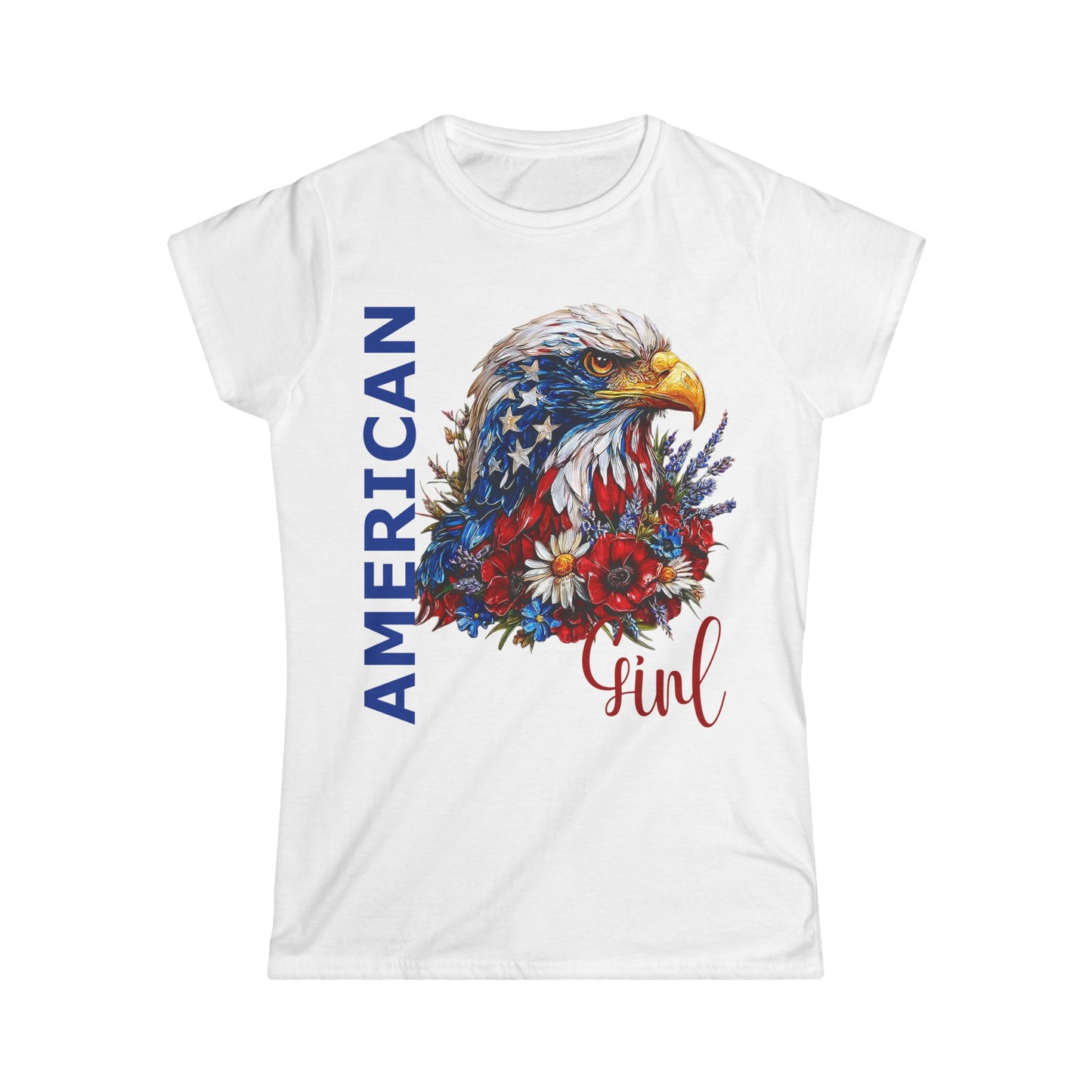Female T-Shirt - America - American Girl with Eagle (01)