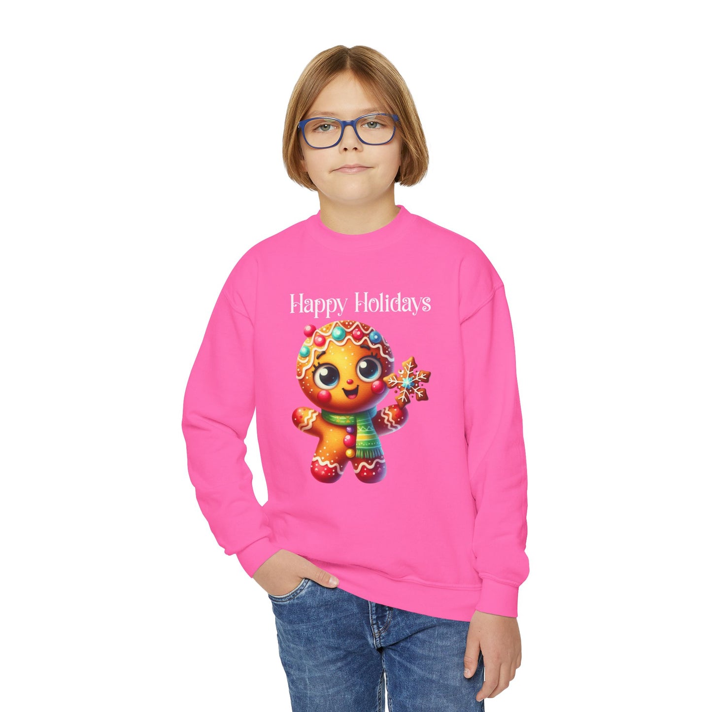 Child Sweatshirt - Christmas - Gingerbread - Happy Holidays (03a)