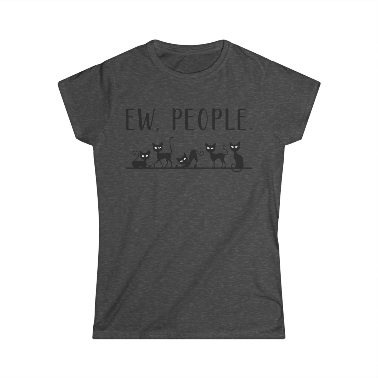Female T-Shirt - Animal Lover - Ew People with Black Cats (01)
